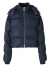 Off-white Padded Hooded Jacket In Blue