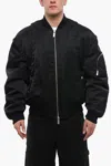 Off-white Padded Nylon Arrow Multipocketed Bomber Jacket In Black