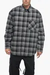 Off-white Checked Long Sleeve Cotton Button-up Shirt In Grey