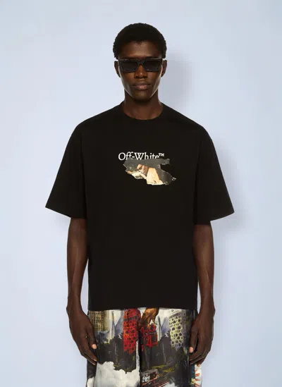 Off-white Paint Arrow Skate Logo T-shirt In Black