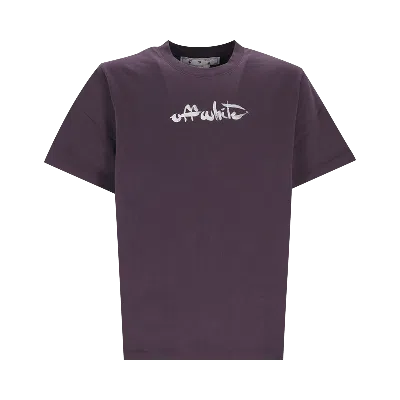 Pre-owned Off-white Paint Arrow Slim Short-sleeve Tee 'aubergine/white' In Purple