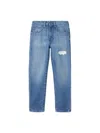 Off-white Paint Graphic Straight-leg Jeans In Blue
