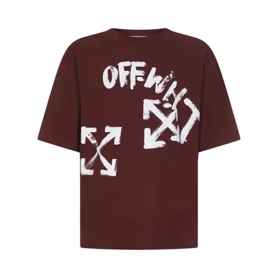 Pre-owned Off-white Paint Script Over Skate Short-sleeve Tee 'barolo/white' | Men's Size Xs
