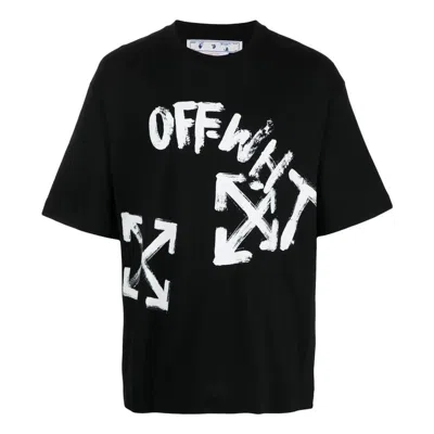 Off-white Paint Script Oversized Skate T-shirt 'black'