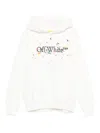 Off-white Paint-splatter Cotton Hoodie In White