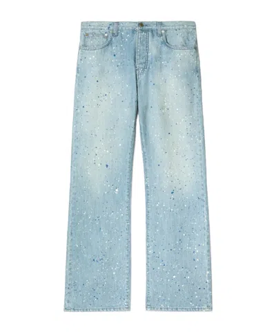 Off-white Paint Splatter Jeans In Blue - Multicol