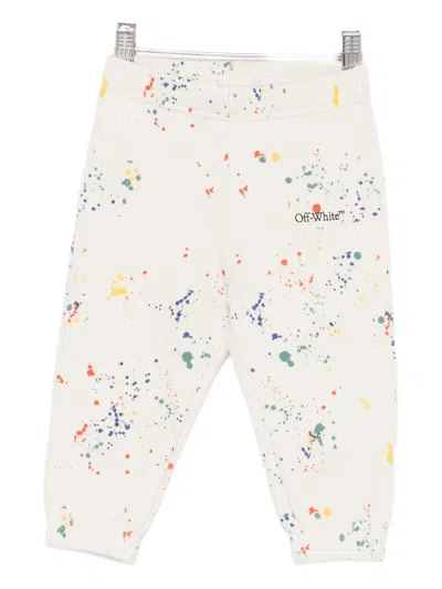 Off-white Babies' Paint-splatter Trousers In White
