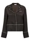 Off-white Pajama-style Black Shirt In Acetate In Black