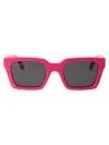 Off-white Logo-print Square-frame Sunglasses In 3207 Fuchsia