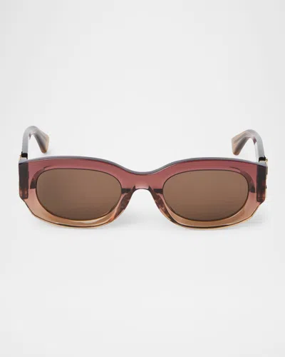 Off-white Palmer Arrow Oval Sunglasses In Brown