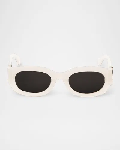 Off-white Palmer Arrow Oval Sunglasses In Black