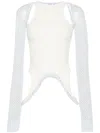 Off-white Ribbed And Mesh Knit Ltop