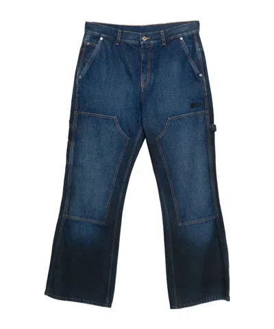 OFF-WHITE PANELLED COTTON JEANS