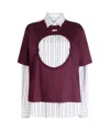 Off-white Panelled Striped Shirt In Red