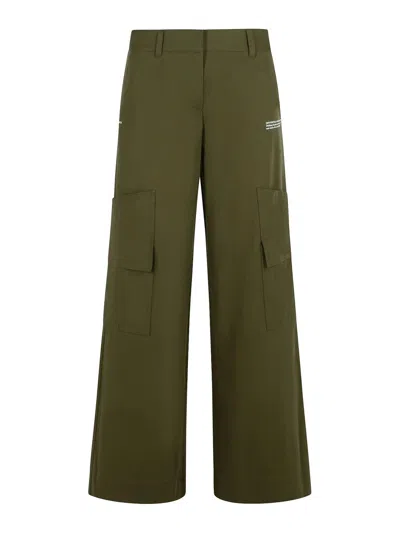 OFF-WHITE TOYBOX GREEN COTTON PANTS
