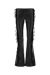 Off-white Lace-trim Straight Leg Trousers In Black