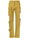 Off-white High Waisted Multipocket Cargo Pants In Forest Green