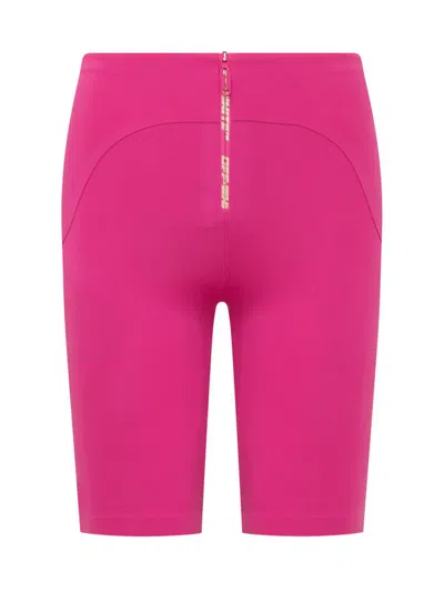 Off-white Cycling Short Pants With Logo In Purple