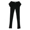 Off-white Flared-leg Ruffled Trousers In Black