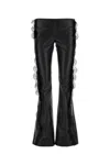 Off-white Lace-trim Straight Leg Trousers In Black