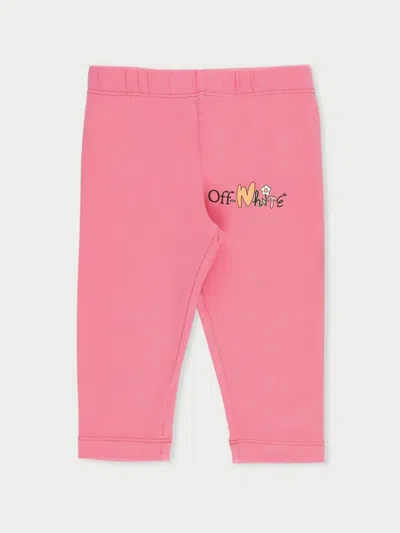 Off-white Babies' Logo-print Slip-on Leggings In Fuchsia