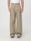 Off-white Ow Emb Drill Mid-rise Wide Leg Trousers In Beige