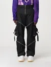 Off-white Adjustable Leather Cargo Trousers In Black