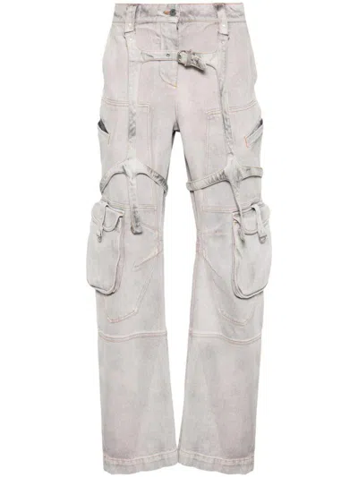Off-white Trousers In Pink