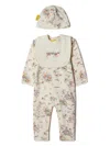 Off-white Paper Clip Print Baby Set In Neutrals
