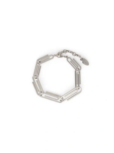 Off-white Paperclip Chain Bracelet In Silver