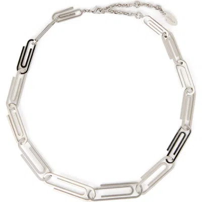 Off-white Paperclip Chain Necklace In Silver