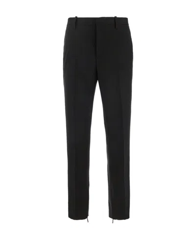 Off-white Paperclip-detail Straight-leg Trousers In Black
