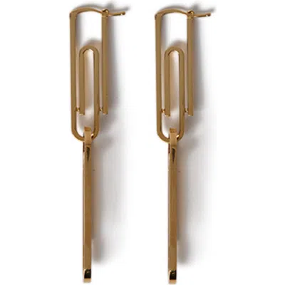 Off-white Paperclip   Earrings In Gold