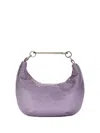 Off-white Paperclip Mini Crystal-embellished Satin Tote In Pink