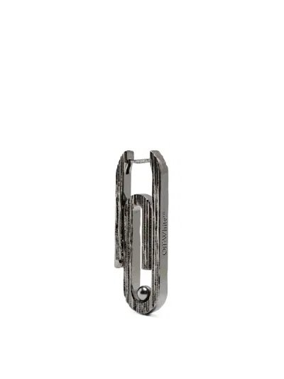 Off-white Paperclip Mono Earring In Black