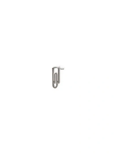 Off-white Paperclip Mono Earring In Metallic
