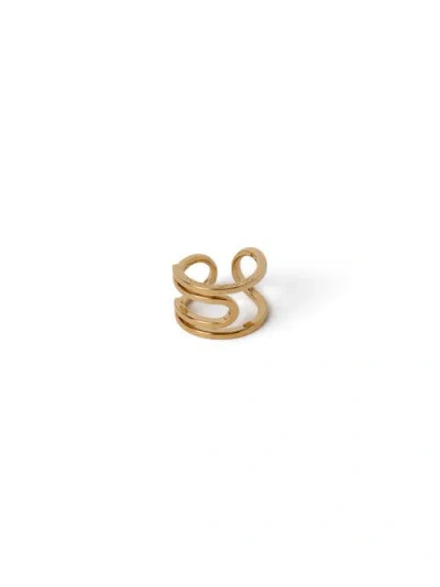 Off-white Paperclip Ring In Gold