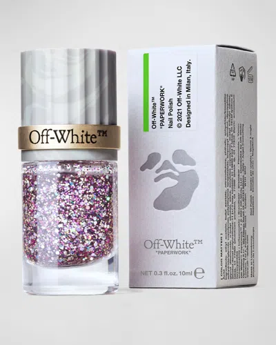 Off-white Paperwork Colour Matter Glitter Nail Polish, Acid In White
