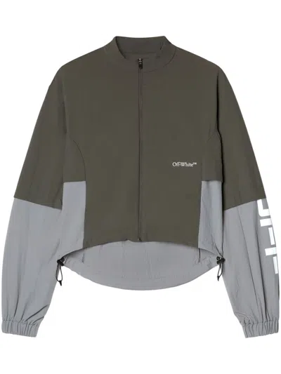 Off-white Dark Gray Off Parachute Jacket In Green