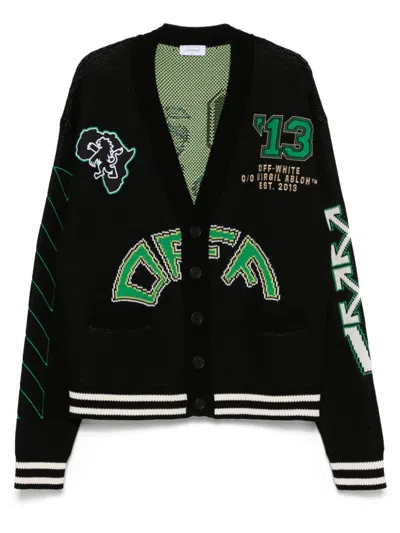 Off-white Patch-detailing Cardigan In Black