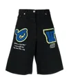 Off-white Off White Black Denim Bermuda Shorts In Black