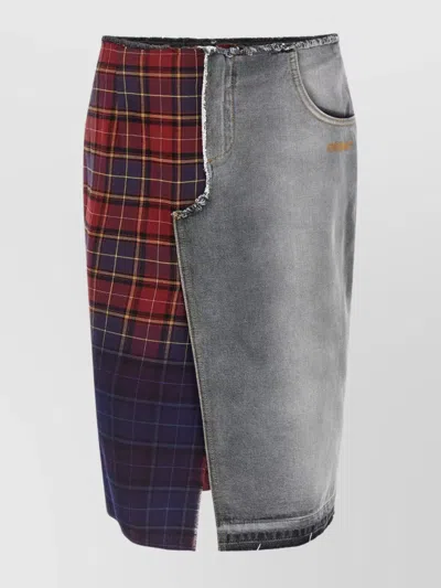 OFF-WHITE PATCHWORK DESIGN SKIRT FEATURING POCKETS