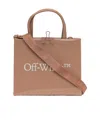 Off-white Patent Leather Square-style Tote In Brown