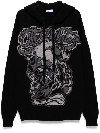 Off-white Pattern-jacquard Jumper In Black