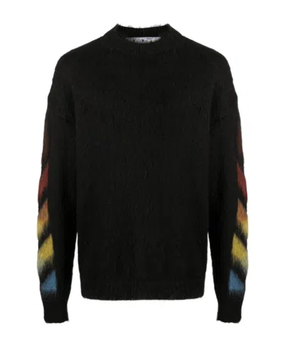 OFF-WHITE PATTERNED INTARSIA-KNIT JUMPER