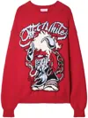 Off-white Patterned-intarsia Knit Jumper In Red