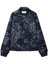 OFF-WHITE PATTERNED-JACQUARD BOMBER JACKET