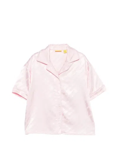 Off-white Kids' Patterned Short-sleeve Shirt In Pink