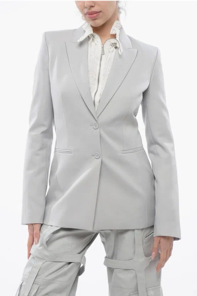 OFF-WHITE PEAK LAPEL CORPORATE TECH SLIM FIT BLAZER