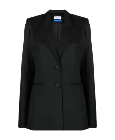 Off-white Peak-lapels Single-breasted Blazer In Black